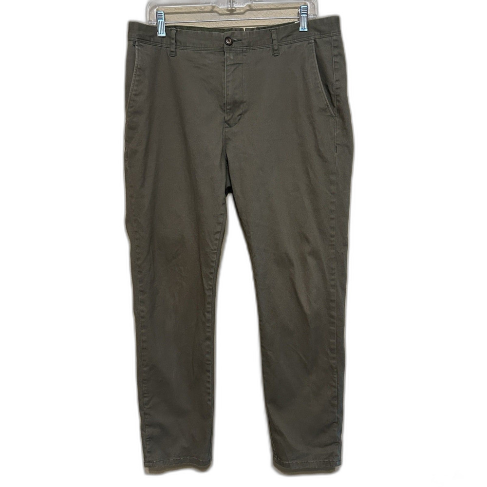 Mott and Bow Slim Mercer Jeans Mens 33x30 Olive Green Chino Stretch Twill